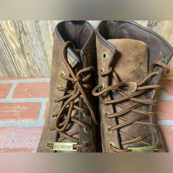 NEW Harley Davidson # D93192 Brown Leather Ankle Boot Riding Biker Boots 13 - Picture 6 of 12
